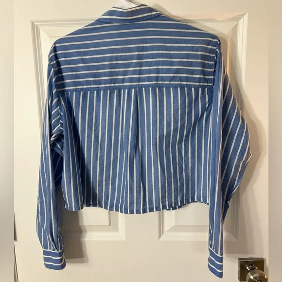 EUC EVERLANE Way-Short cropped Button-Down 100% Cotton OVERSIZED fit - Picture 3 of 5